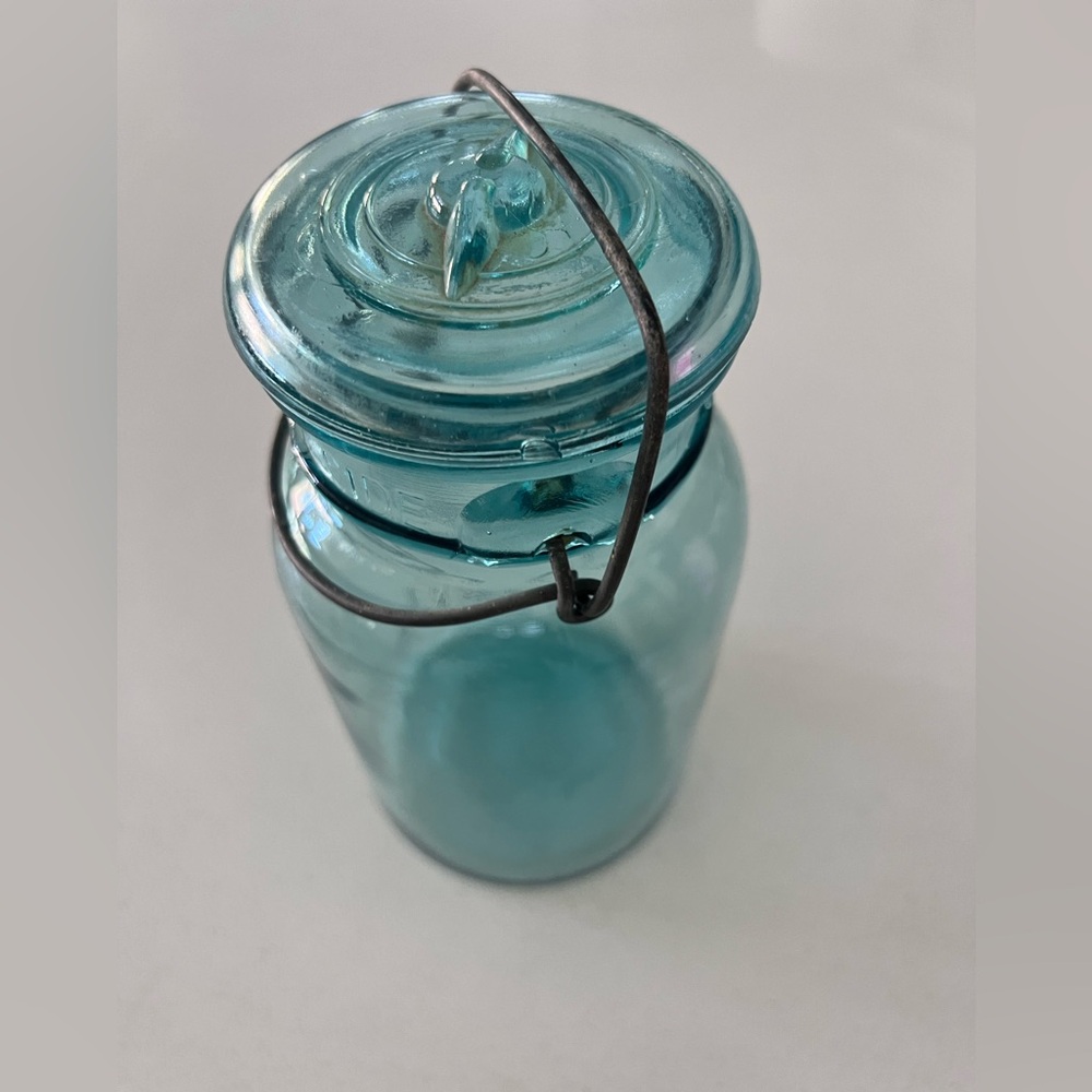 Vintage Blue Ball Quart Glass Container - Picture 3 of 5